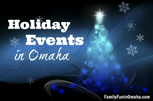 A graphic of a lighted Christmas Tree with overlay text that reads Holiday Events in Omaha