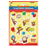 A close up of a Curious George sticker package.