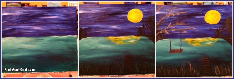 A completed painting on canvas at Painting with Vino van Gogh.