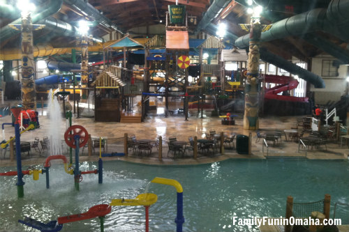 The indoor waterpark and pool at Great Wolf Lodge