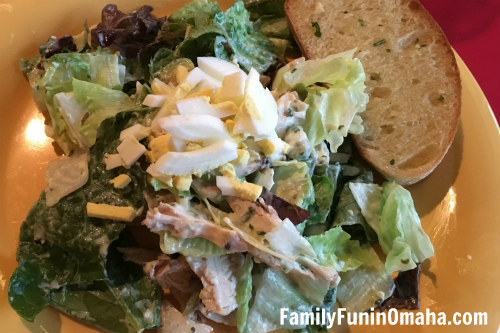 A close up of a salad from Ragazzi\'s Pizza.