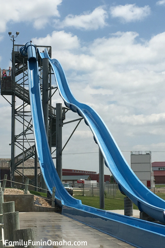 Two very high slides at Island Oasis Grand Island.