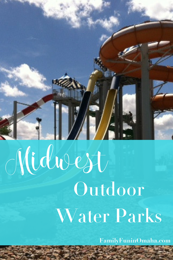 A waterslide with overlay text that reads Midwest Outdoor Water Parks.