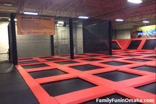 A group of trampolines at Urban Air Adventure Park.