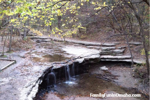 The waterfall at Platte River State Park