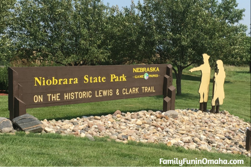 The entrance sign for Niobrara State Park. 