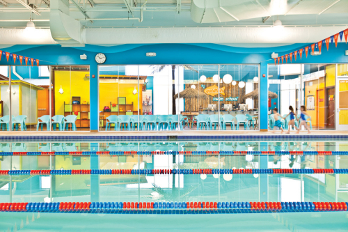An empty swimming pool at Goldfish Swim School.