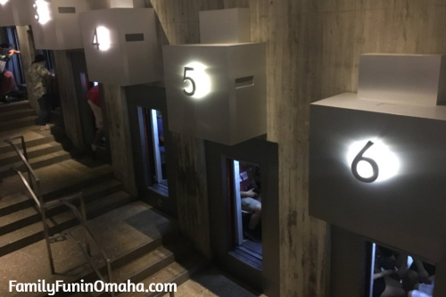 The inside of a building at the St. Louis Arch.