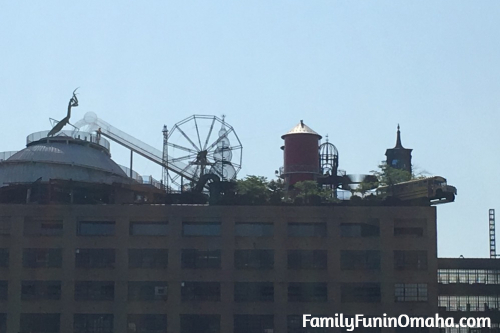 An activity area on top of a building at the St. Louis City Museum.