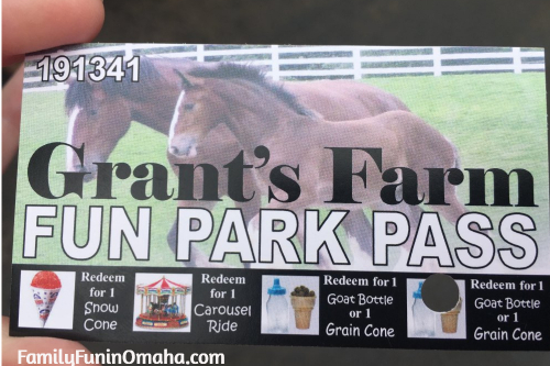 A ticket for the St. Louis Grants Farm.