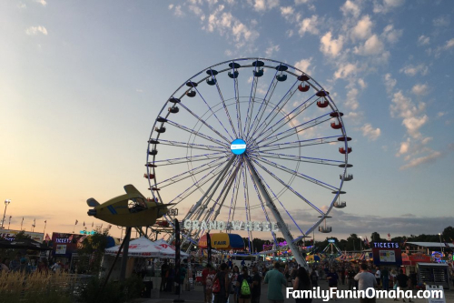 A ferris wheel at the Iowa State Fair.