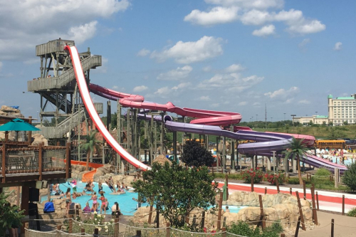 A large waterslide at Lost Island Waterpark in Iowa.