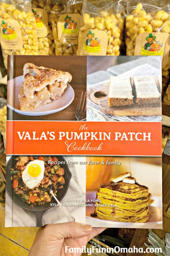 A close up of Vala\'s Pumpkin Patch Cookbook