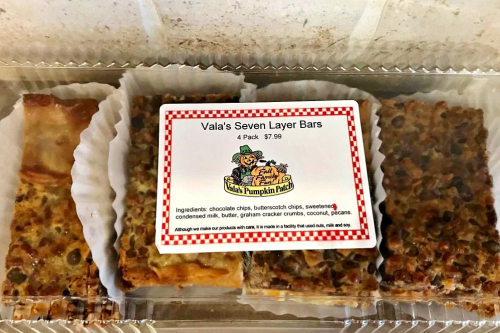 A container of Vala\'s Seven Layer Bars