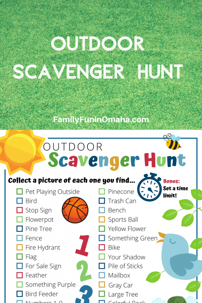 An image of an Outdoor Scavenger Hunt checklist.