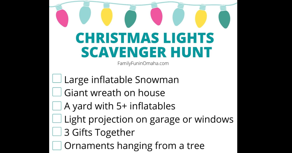 FUN Christmas Lights Scavenger Hunt! Family Fun in Omaha
